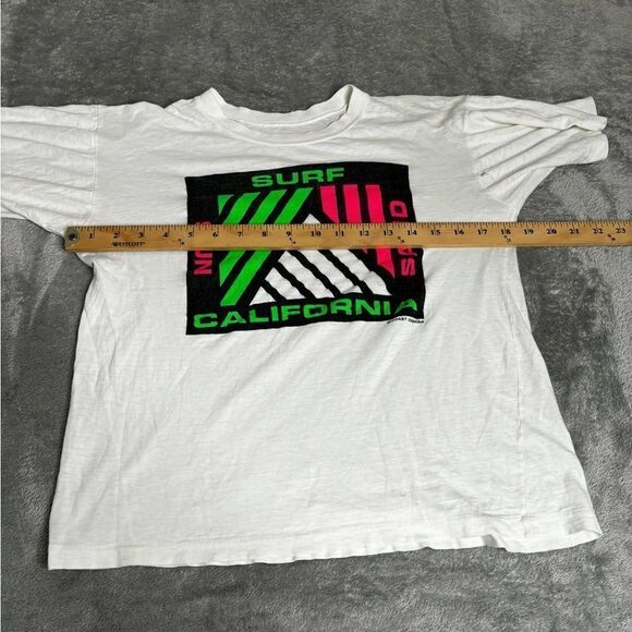 Vintage 80s Surf California Short Sleeve T Shirt Men’s Size Medium White - Picture 6 of 9